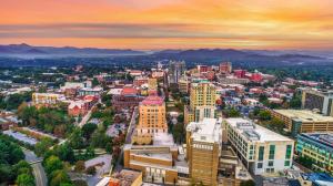 Downtown Asheville North Carolina NC Skyline Aerial